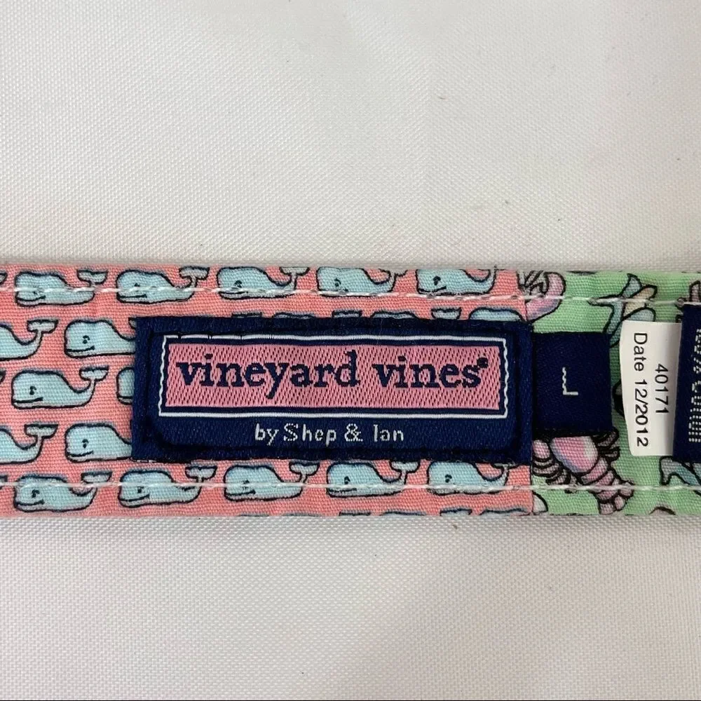 Vineyard Vines Kids Girls Patchwork Belt D Ring Fabric Pink Blue Green Large